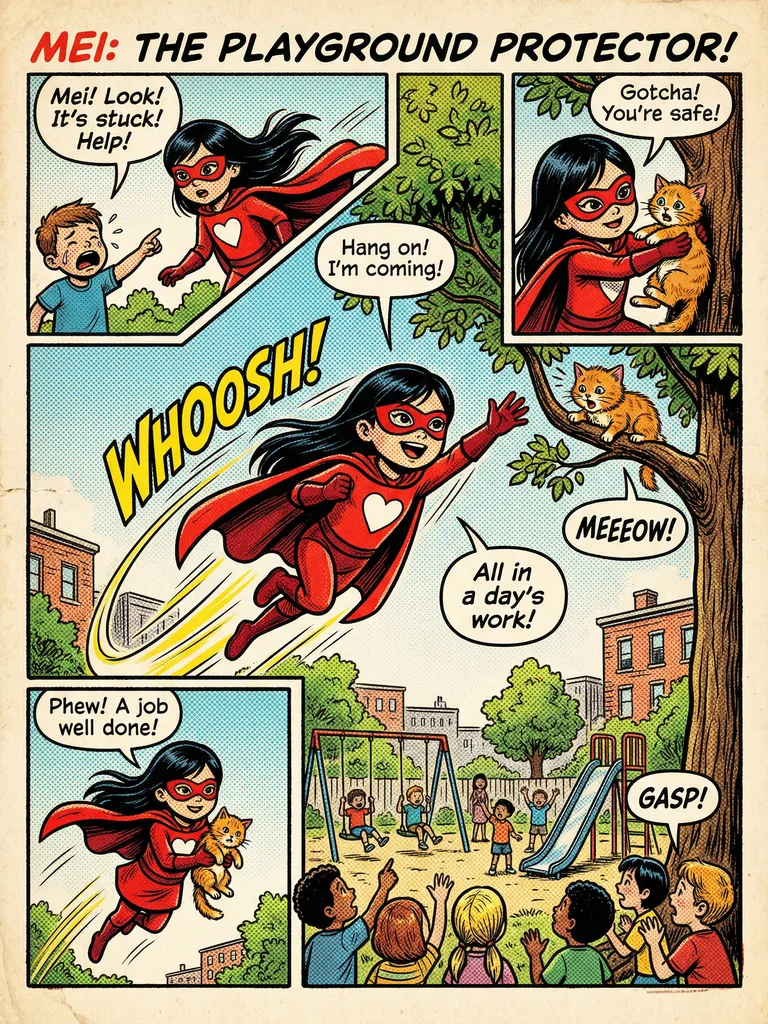 Mei the Playground Protector — Superhero Comic interior