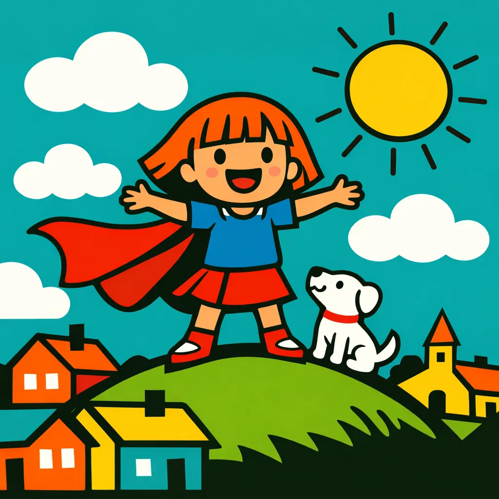 Bold & Graphic style — flat colors, thick lines